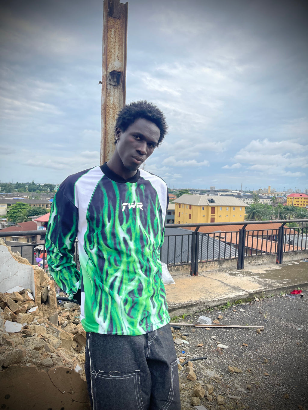 TWR GREEN FLAMES JERSEY