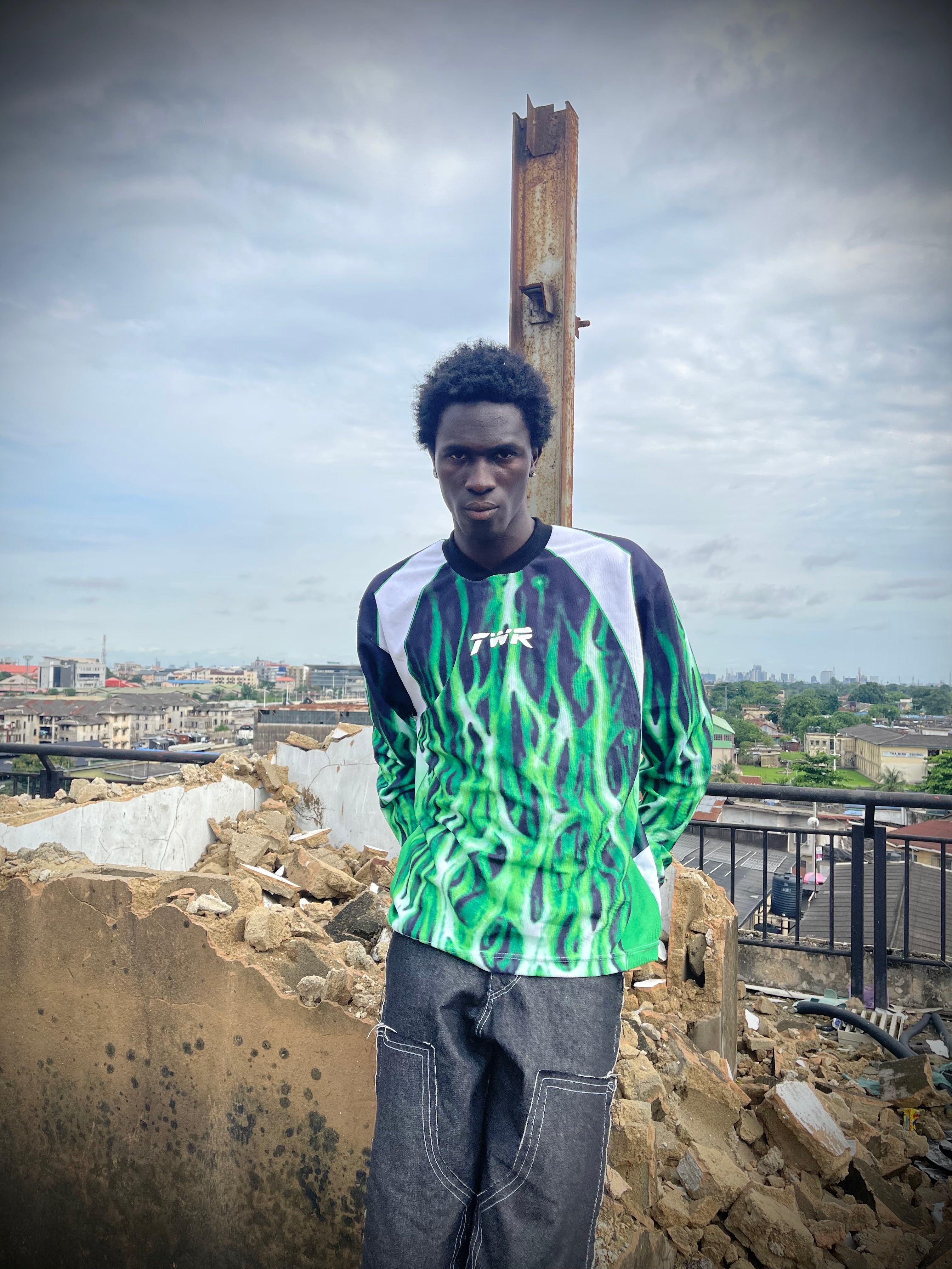 TWR GREEN FLAMES JERSEY